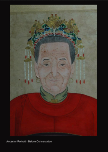Ancestor Portrait - Before conservation treatment